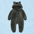 thumbnail image 2 of Fesfesfes Toddler Baby Jumpsuit Boys Girls Color Plush Cute Bear Ears Winter Thick Keep Warm Jumpsuit Romper, 2 of 9