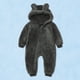 thumbnail image 2 of Body De Bebé Canastilla Onesies Para Niños Pequeños Niñas Color Felpa Lindo Oso Orejas Invierno Grueso Mantener Caliente Mono Mameluco Verde Oliva Odeerbi  LM103-3736, 2 of 9