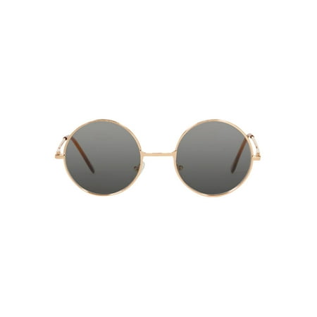 Gravity Shades Circular Frame Sunglasses - Black Tint With Paisley Bridge, 100% UV Protection