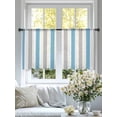 thumbnail image 4 of Blue Grey Striped Sheer Curtains for Living Room Bedroom Geometric Vertical Stripes Minimalist Sheer Curtains 45 Inch Long 2 Panels Set Light Filtering Curtain Window Treatments Drapes, 4 of 6