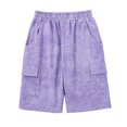 thumbnail image 7 of Linfrsh Boys Shorts Boys Uniform Shorts Summer School Stretch Cotton Drawstring Comfy Shorts(Purple,Size 7-8 T), 7 of 7