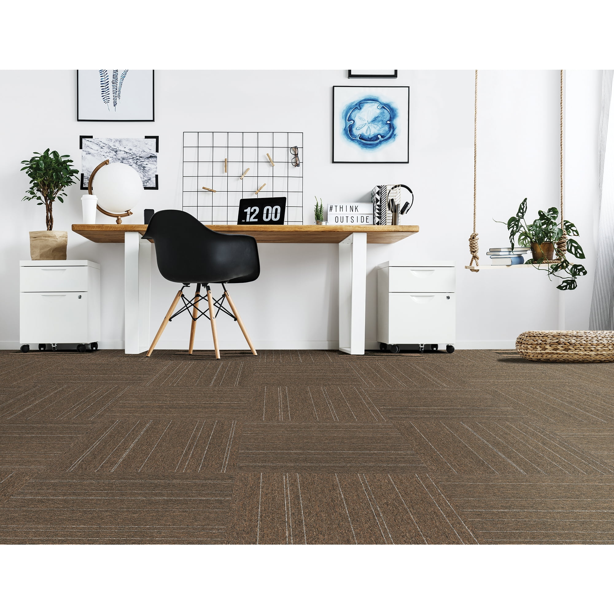 Mohawk Basics 24" x 24" Carpet Tile Sample with EnviroStrand™ PET Fiber in Earth Tone (1 piece)