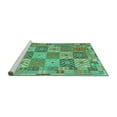 thumbnail image 2 of Ahgly Company Machine Washable Indoor Square Southwestern Turquoise Blue Country Area Rugs, 6' Square, 2 of 4