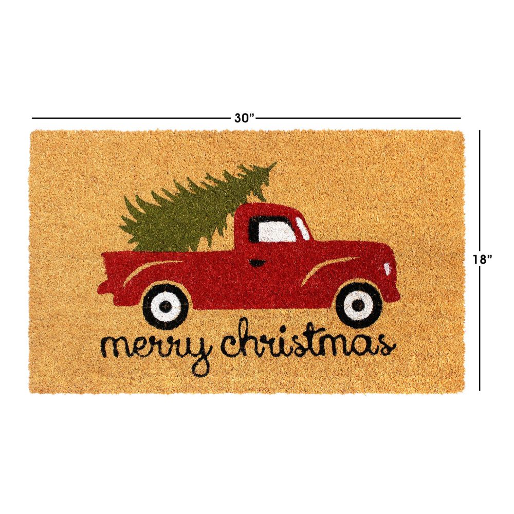 RugSmith Machine Tufted Merry Christmas Truck Indoor and Outdoor Coir Doormat, 18" x 30" - image 5 of 5