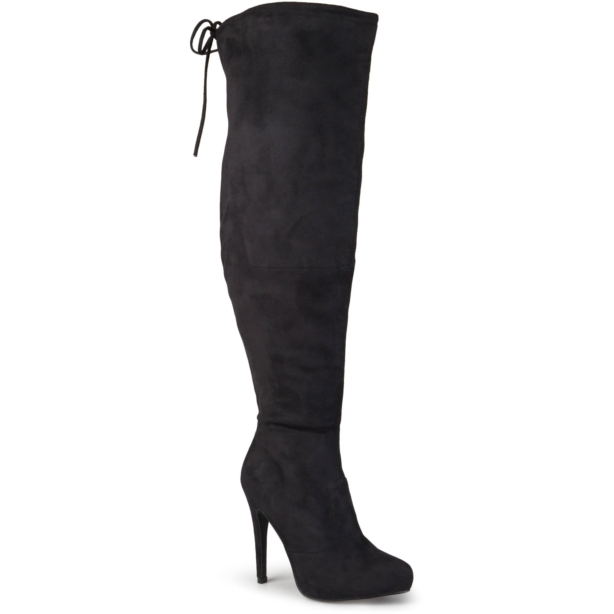 womens wide calf high heel boots