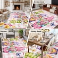 thumbnail image 5 of Watercolor Gnomes Floral Area Rugs 8'x10', Small Throw Rugs for Living Room Patio, Spring Butterflies Flowers Pink Plaid Indoor Outdoor Rug Non-Slip Low Pile Carpet Runner Reversible Floor Mats, 5 of 8