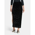 thumbnail image 3 of Madden NYC Women's Sequin Velour Maxi Skirt, Sizes XXS-XXL, 3 of 5