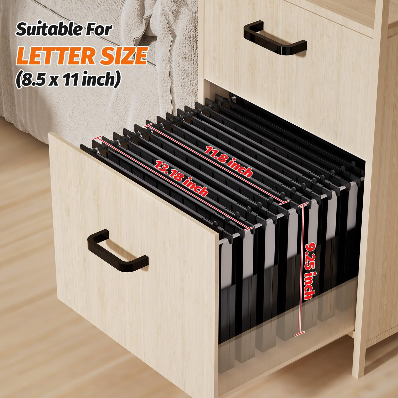 Extra Capacity Plastic Hanging File Folders 12 Pack Reinforced Hang Folder Heavy Duty 1 Inch Expansion Filing Cabinet Letter Size For Bulk Files/medical Charts (sides Sealed  Black)