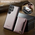 thumbnail image 2 of AutSpace Funda para Samsung Galaxy S26 Ultra 5G, Bloqueo RFID, Cuero PU, Compatible con MagSafe, Billetera Desmontable 2 en 1 con Tarjetero, Soporte, Cubierta Protectora Magnética, Rosa, 2 of 9