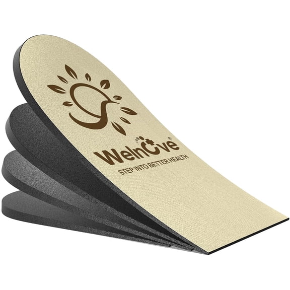 Welnove Orthopedic Heel Lift for Women Shoes, (for One Foot) 4 Layers Adjustable Shoe Lifts for Uneven Legs Leg Length Discrepancy -Increasing 1/4" 1/2" 3/4" 1 Inch - Size M