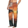 thumbnail image 2 of Goofa Sunset Dancing Dolphin B Pattern Printed Soft Pajama Pants for Men, Wide Leg Comfy Casual Lounge Yoga Pants-X-Large, 2 of 9