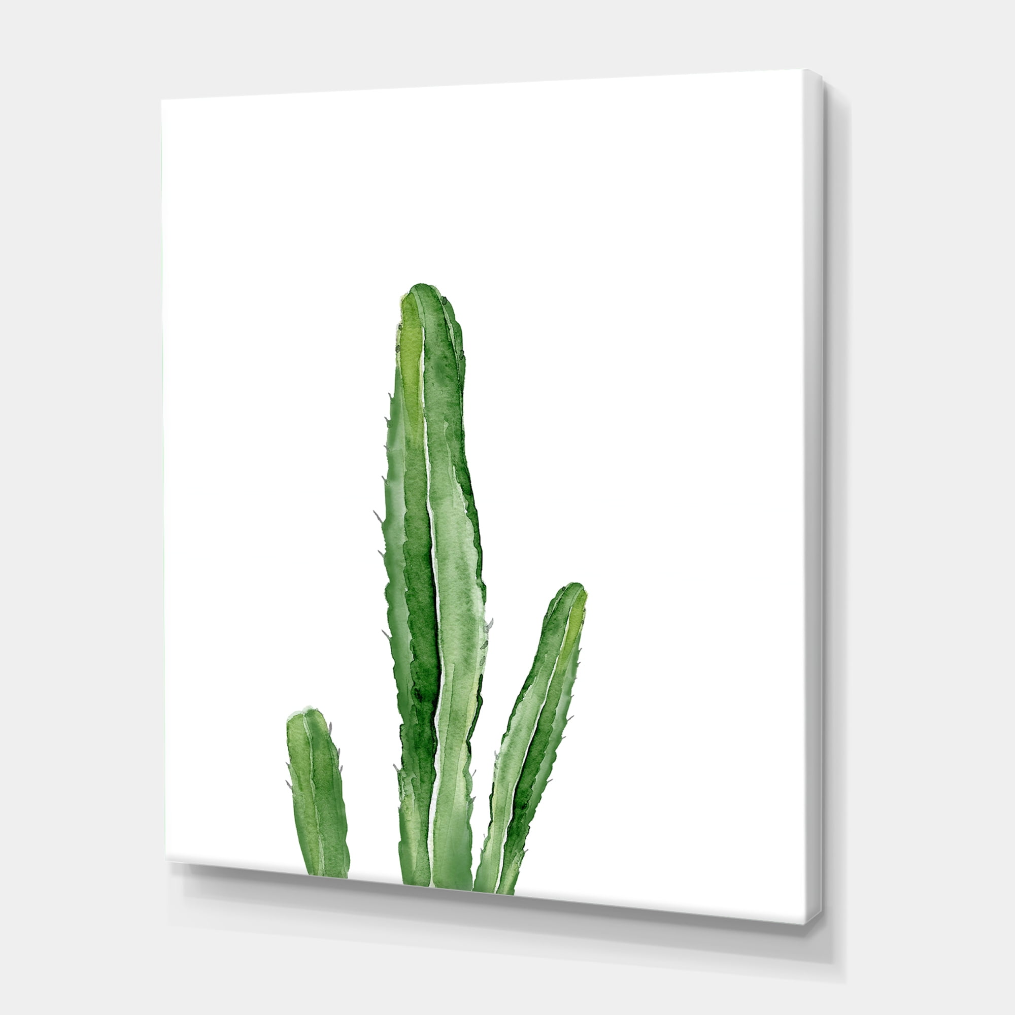 Designart ' Green Cactus South Western Plant ' Tropical Canvas Wall Art Print
