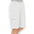 thumbnail image 2 of Collections Etc Women's Elastic Waist Cargo Pocket Short, White, Medium, 2 of 6