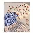 thumbnail image 4 of Miaeowve Toddler Baby Girls Elastic Waist Pants Soft Cotton Linen Harem Bloomers Summer Fall Long Blue Plaids 100, 4 of 7