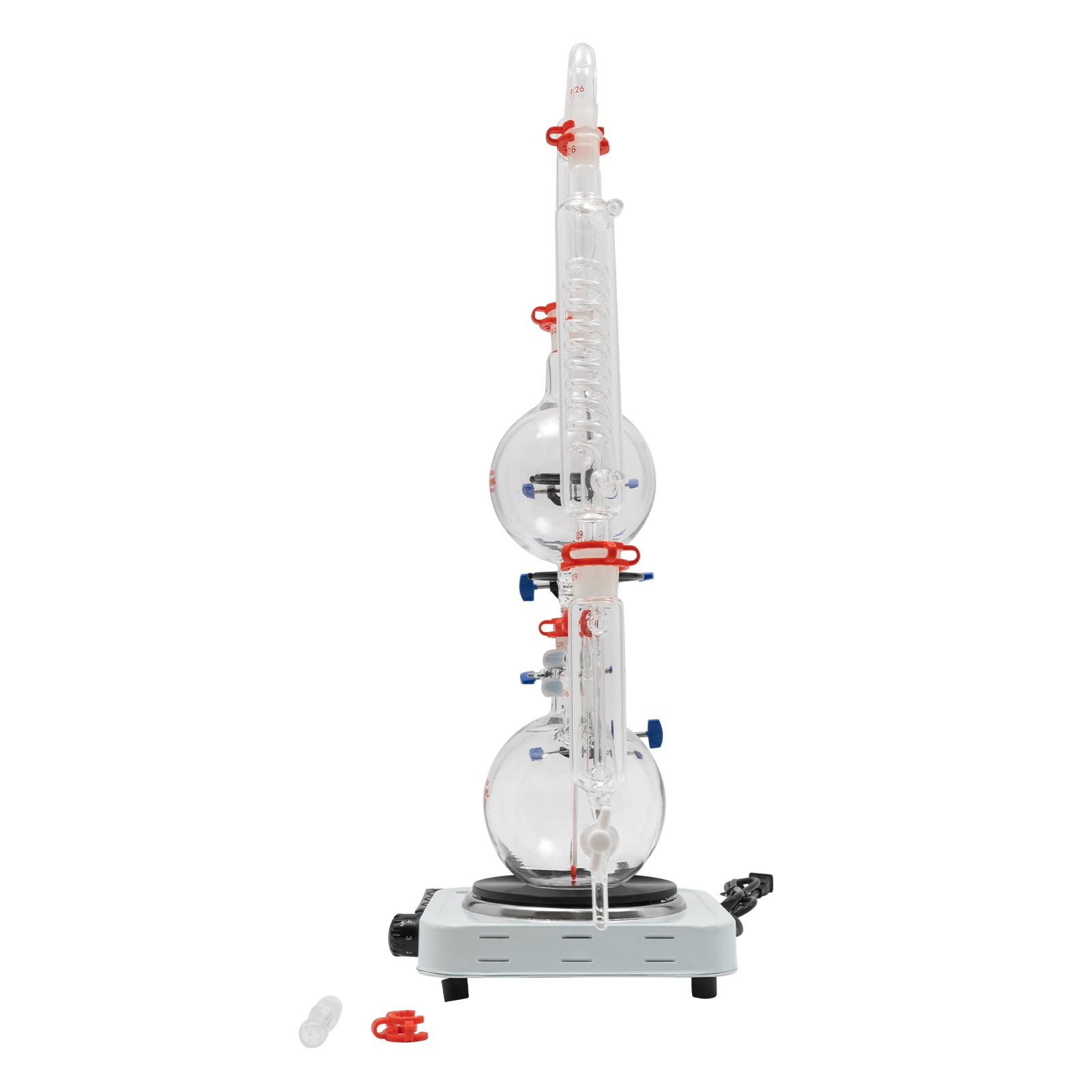 Lab Vacuum Filtration Distillation Apparatus with 1000W Electric Stove, High-Boron Silicon Glass, Adjustable Frame, Efficient Heating, Complete&nbsp; Kit for Chemical Separation