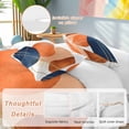 thumbnail image 3 of Navy Blue Burnt Orange Bedding 3 Piece Duvet Cover Set Queen Size, Modern Retro Geometric Soft Microfiber Comforter Cover with Zipper Closure & Pillowcases, Wrinkle & FadeResistant Quilt Cover, 3 of 9