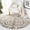 Cream/Beige, variant on SAFAVIEH Florida Deangelo Damask Plush Shag Area Rug, Grey/Beige, 5' x 5' Round