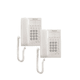 thumbnail image 1 of Combo 2 Piezas Teléfono Fijo Panasonic KX-TS550MEW Blanco con 10 Memorias de Marcación Rápida, Montaje en Pared y Remarcado para Oficina o Casa, 1 of 5