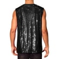 thumbnail image 3 of INSPIRE CHIC Sequin Tank Top for Men's Shiny Glitter Sleeveless Tee Tops Party Disco Metallic Vest XL Black, 3 of 4