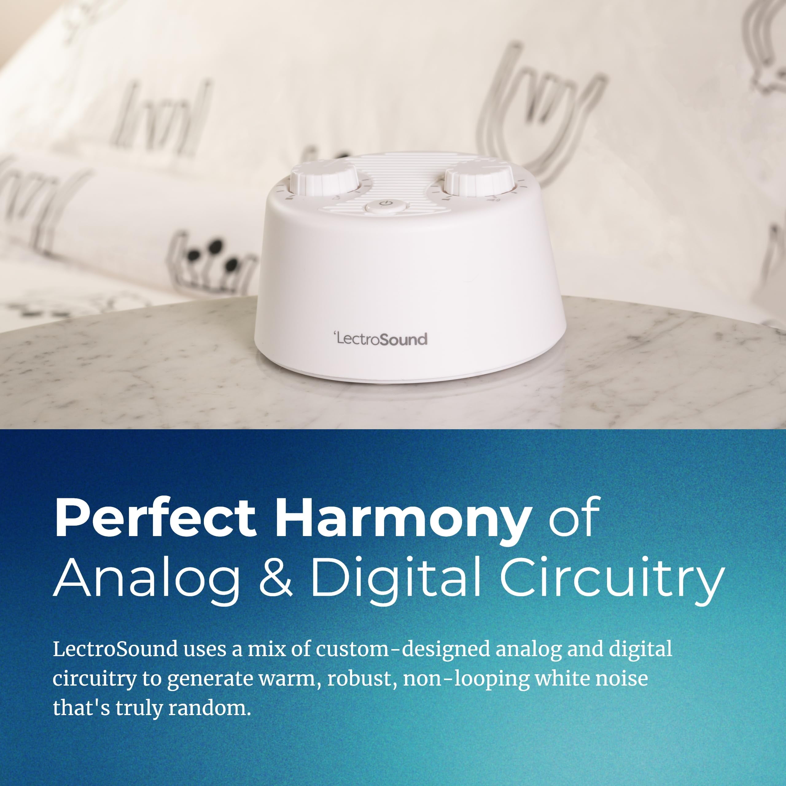 Adaptive Sound Technologies Lectro Sound 2 Non-Looping White Noise Baby Rest and Sleep Machine With USB Power Adapter