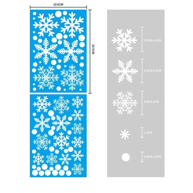 Pegatinas de Navidad para ventana, calcomanía de pared artesanal de copos de nieve de Papá Noel, decoraciones navideñas para el hogar, adornos de Año Nuevo, regalo 2023, 2024