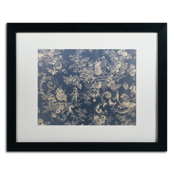 Trademark Fine Art 'Toile Fabrics II' Black Framed Art by Color Bakery