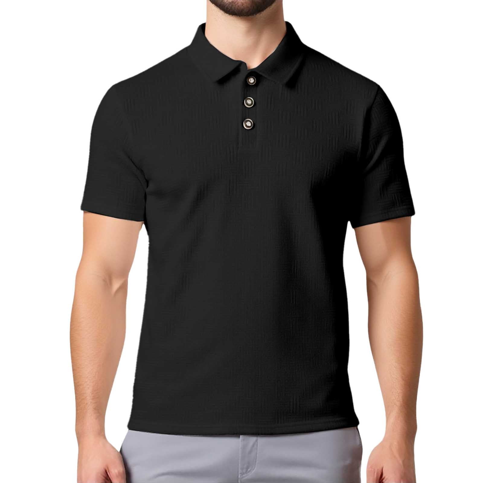 Icvfdpl Polo T Shirts Men Summer Fashion Solid Color Lapel Zipper