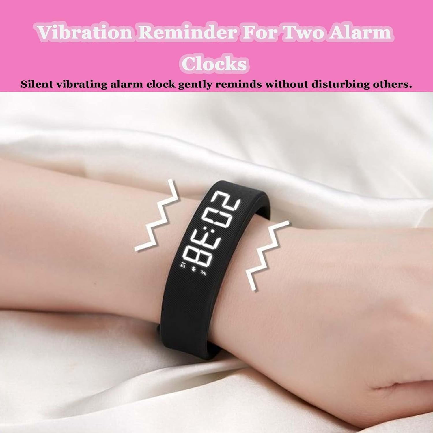 Fitsleeps Watch, Fitsleeps Alarm Bracelet – Silent Vibration Wake-Up Wristband for Deep Sleepers, Snooze-Free Smart Watch for Men and Women