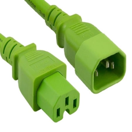 SANOXY Cables and Adapters; 6ft 14 AWG 15A 250V Power Cord (IEC320 C14 to IEC320 C15) Green