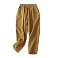 thumbnail image 2 of SMihono Pantalon en Lin pour Femmes Mode Grande Taille Décontracté Ample Pantalon Grand Taille Haute Droit Pantalon Décontracté Grand pour Femmes, jusqu'à 65 % de Réduction!, 2 of 4