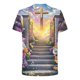 thumbnail image 3 of Blusa de Manga Corta para Hombres Impresa Camiseta Cuello Redondo Casual Verano Superior Poliéster Suave, 3 of 8