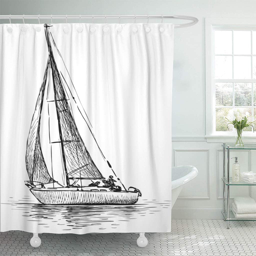 Cute Sketch Drawing Shower Curtain for Beginner