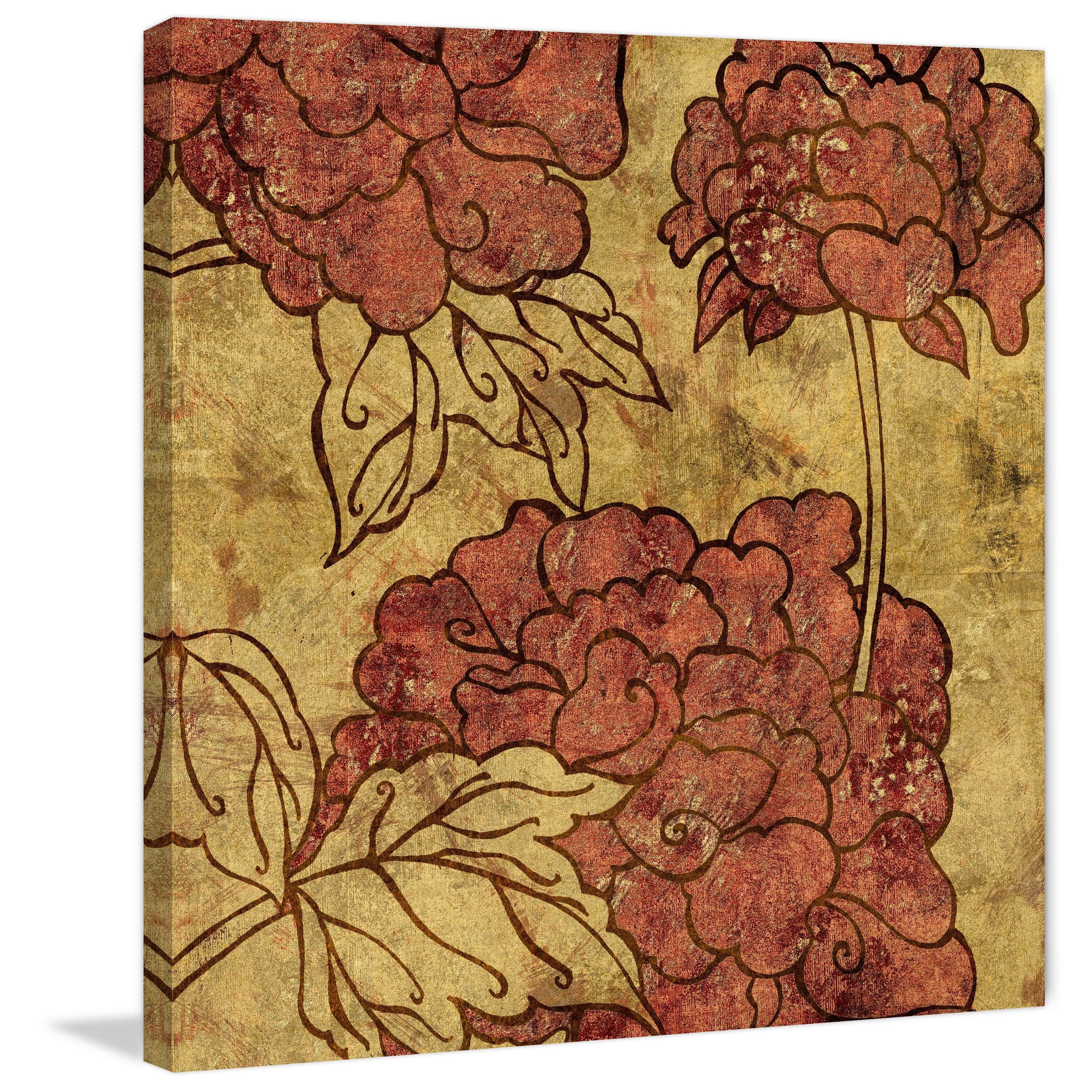 "Peonies II" Painting Print on Wrapped Canvas