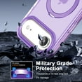 thumbnail image 4 of Dteck Magnetic Case for iPhone 17 Air,Shockproof Ring Holder Stand Case Built-in Screen Protector Compatible with Mag Safe Matte Translucent Back Cover,Purple, 4 of 6