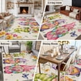thumbnail image 5 of Watercolor Floral Gnomes Area Rugs 8'x10', Washable Small Throw Rugs for Living Room Patio, Spring Garden Butterflies Beige Indoor Outdoor Rug Non-Slip Low Pile Carpet Runner Reversible Floor Mats, 5 of 8