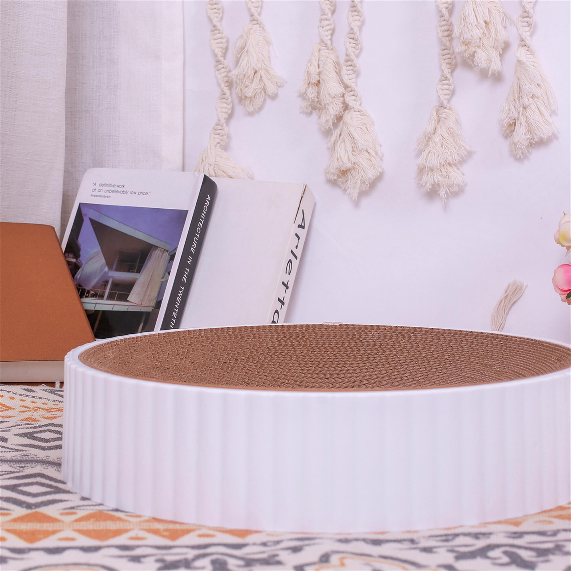 Pefilos 18" Cats Scratching Post with Base, Cardboard Cat Scratcher Bed Toy, Durable Scratch for Indoor Kitties, White Pefilos 18" Cats Scratching Post with Base, Cardboard Cat Scratcher Bed Toy, Durable Scratch for Indoor Kitties, White