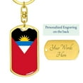 thumbnail image 3 of Antigua And Barbuda Flag Keychain Dog Tag Stainless Steel or 18k Gold, 3 of 16