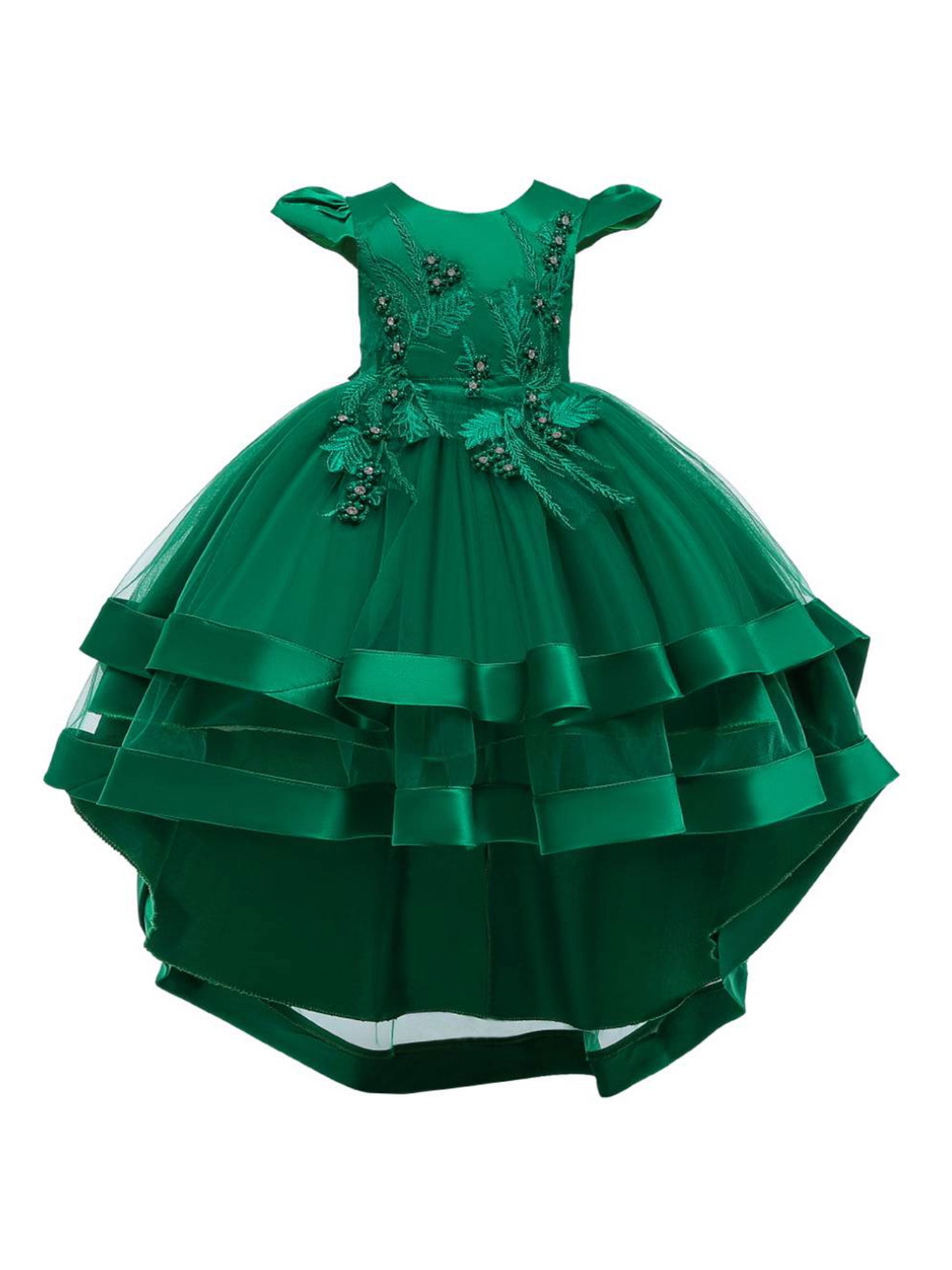 Kids Baby Girls Plaid Summer Holiday Party Birthday Ruffle Cake Tulle Prom Dress