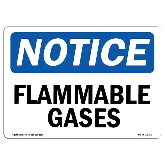 OSHA Notice Sign - Flammable Gases | Decal | Protect Your Business, Construction Site, Warehouse & Shop Area |  Made in the USA