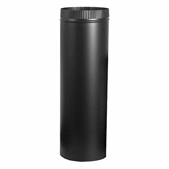 Imperial Stove Pipe - 24-Gauge - 8 In x 24 In, Black, 2 Units — Residential Use, Standard Application
