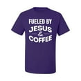 thumbnail image 2 of Fueled by Jesus and Coffee Funny Christian | Mens Inspirational/Christian Graphic T-Shirt, Purple, Medium, 2 of 3