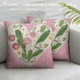 thumbnail image 3 of PRATYUS  Spring Floral Throw Pillow Covers Carrot Flowers Leaves Pink Decorative Pillows Soft Cushion Covers for Couch Sofa Bed Home Decor 18x18in, 3 of 5