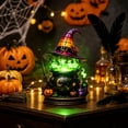 thumbnail image 4 of Witch Hat Cauldron Night Light, 11.81 x 7.09 x 1.97 In Warm LED Halloween Decor for Table Shelf Indoor Party and Holiday Gifts, 4 of 9