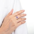 thumbnail image 3 of Purple Sapphire Square Halo Ring with Accents, 3 of 10
