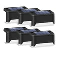 thumbnail image 1 of Paquete de 6 luces y escalones de escalera para exteriores con energía solar para patio, luces y escalones para cerca de patio con energía solar para exteriores (marrón - luz cálida) brillar Electrónica, 1 of 5
