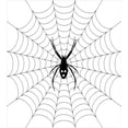 thumbnail image 3 of Spider Web Duvet Cover Set Twin Size, Poisonous Bug Venom Thread Circular Cobweb Arachnid Cartoon Halloween Icon, Decorative 2 Piece Bedding Set with 1 Pillow Sham, Black White, by Ambesonne, 3 of 3