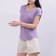 thumbnail image 4 of Mujeres Manga Corta Tops Casual, Color Sólido Cuello en V, Camiseta Casa Blusas para Mujeres, 4 of 5