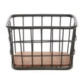 thumbnail image 5 of HUBERT® Black Iron and Brown Mango Wood Display Basket - 12"L x 8"W x 8"H, 5 of 6
