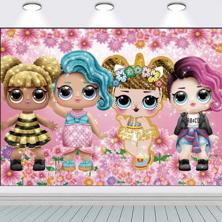 LOL Surprise Backdrop Background for Photography Banner Party Supplies Taspestry Wall Decor Post Birthday Decorations Background for Photography Taspestry