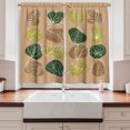 thumbnail image 2 of Ambesonne Palm Kitchen Curtains, Leaves Colorful Autumn Plot, 55"x24", Almond Olive Green and Khaki, 2 of 3